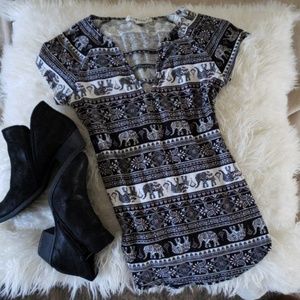 Paisley & Elephant Pattern Blouse NWOT